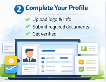 ExusTrans carrier profile page for uploading logo and verification documents